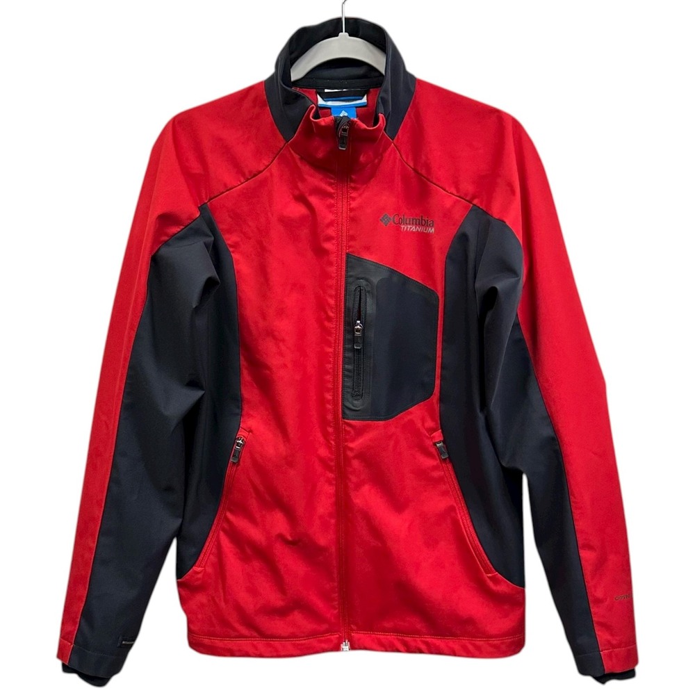 Columbia Titanium Jacket‎ Mens S Red Black Softshell Omni-Shield Interchange